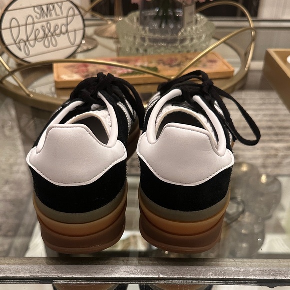 🆕 Adidas Gazelle Platform Black Suede Sneakers BRAND NEW NO BOX US WOMANS SIZE 8 - Picture 5 of 6